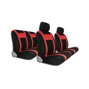  Complete Seat Cover Set Stimulus Black/Red Automotive