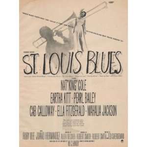  ST. LOUIS BLUES 1958 Original Movie Ad with Nat King Cole 