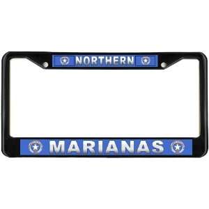  Northern Marianas Flag Black License Plate Frame Metal 