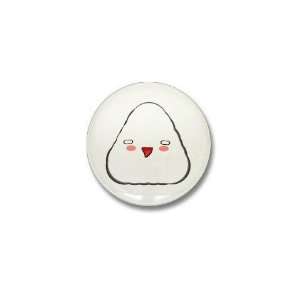 Blushing Onigiri Funny Mini Button by  Patio 