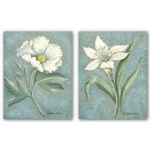  White Lilly and White Poppy Set by Kate McRostie 11x14 