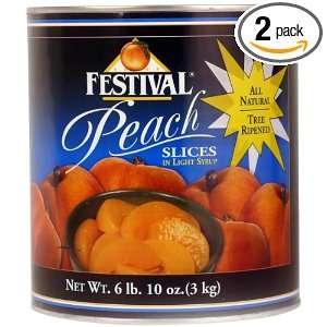 Festival Sliced Peaches in Light Syrup, 10 Pounds (Pack of 2)  