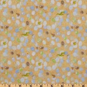  44 Wide Dinosauria Egg Hatch Gold Fabric By The Yard 