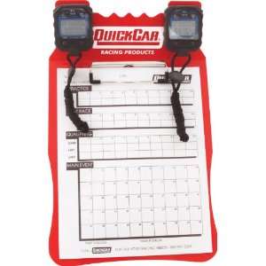 QuickCar Racing Products 51 0512 Red Acrylic Clipboard Timing Lap 