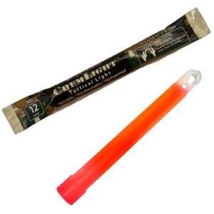 Cyalume ChemLight Military Grade Chemical Light Sticks, Red, 6 Long 
