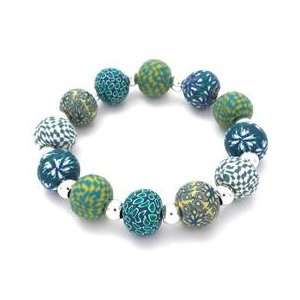   Collection Large Bead Bracelet with Sterling Rounds 