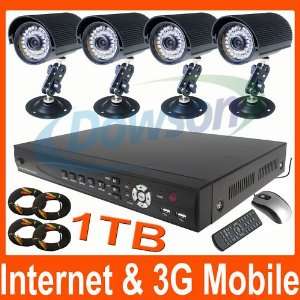  CCTV Surveillance Video System 1000GB HDD 4 Channel DVR 