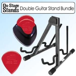  On Stage gs7462db Double A Frame Guitar Stand Outfit 
