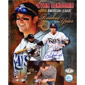  Evan Longoria Autographed/Hand Signed Tampa Bay Rays 8 x 