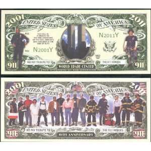 9/11 September 11th $Million Dollar$ Novelty Bill 