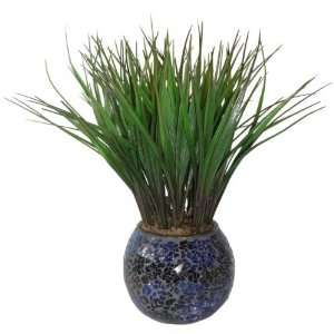  Grass in Turq & Brown Mosaic Vase   Set of 2 Units 