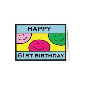  Smiley Face 61st Birthday Card Toys & Games