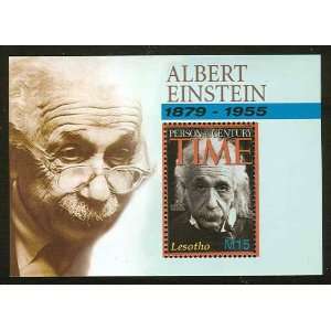   Einstein TIME Souvenir Sheet Stamp Lesotho 1380 