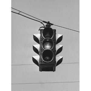  Traffic Lights Hanging on Wire, Low Angle View 