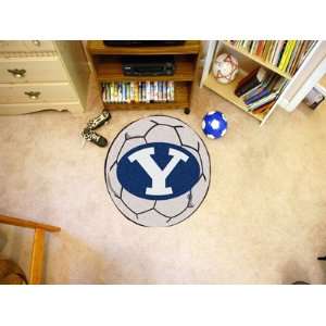 Brigham Young BYU Cougars Soccer Ball Shaped Area Rug Welcome/Bath Mat