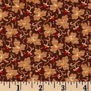  44 Wide Bread & Butter Leaves Brown Fabric By The Yard 