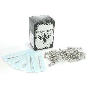   STERILE NEEDLES AND 100 STRAIGHT BARBELLS 16g 14g 1/4~6mm Jewelry
