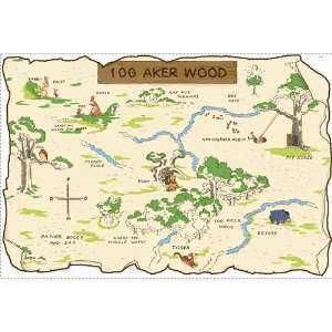  Roommate RMK1502SLM Pooh and Friends 100 Aker Wood Map 