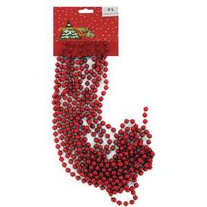  12 Packs of 6 Strand Red Christmas Bead Decorations