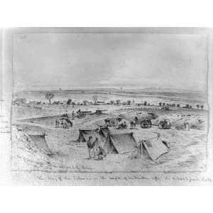 Drawing View of Centreville Va. Bull Run battlefield in the distance 