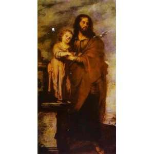   Murillo   32 x 62 inches   Joseph with Infant Chri