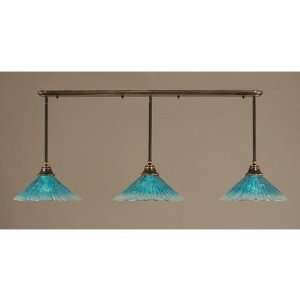 Toltec Lighting 33 715 Any Pendant with 16 Teal Crystal Glass Shade 