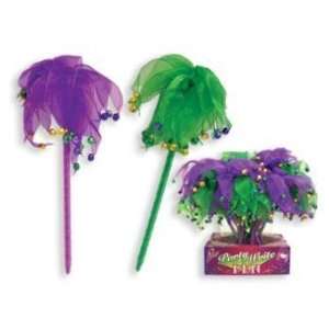  Mardi Gras Ball Point Pen with Bells Case Pack 72 