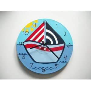  Bearly Art hand painted childrens sailboat recycled wall 