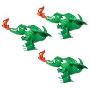  Fire Breathing 30 Inch (GREEN) Dragon Infatable ** 3 pack 