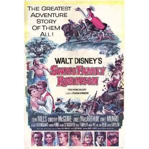 Swiss Family Robinson (1960) 27 x 40 Movie Poster Style B 