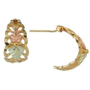  10K Gold Hoop Tricolor Earrings Jewelry