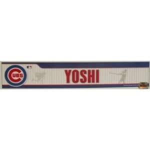 Yoshi Chicago Cubs 2010 Game Used Locker Room Nameplate   Game Used 