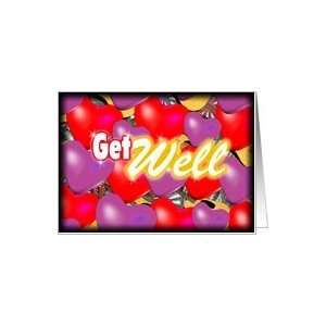  Get well hearts play colorful guitars Card Health 