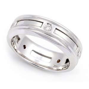  Platinum Bezel set Diamond Semi Eternity Band Ring (G H/SI 