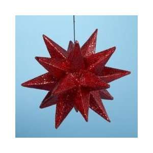  5 Christmas Brights 3 Dimensional Glitter Drenched Star 