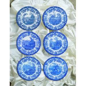   Spode Blue Room Zoological Scenes 10 Plates (6) Patio, Lawn & Garden