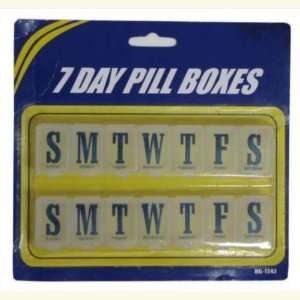  Set of Two 7 Day Week Pill Boxes Marked M  F Day Case Pack 