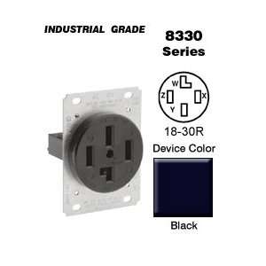  Leviton 8330 18 30R Flush Receptacle Industrial   Black 