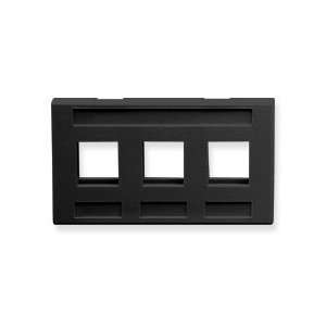 New Icc 3 Port Mod Furniture Faceplate Black 1 Piece Design Accepts 