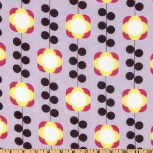  56 Wide Voile Retro Floral Lilac Fabric By The Yard 