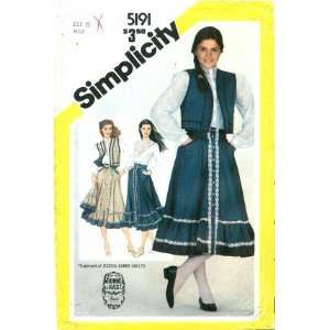 Simplicity 5191 Sewing Pattern Misses GUNNE SAX Blouse Skirt & Quilted 