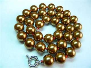   12mm Brown South Sea Shell Pearl Necklace 18AAA(1421 1422)  