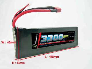 RC Battery 20C 40C 3300mAh 7.4V 2S High Discharge LiPo  
