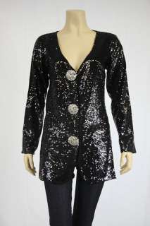 Womens Joan Boyce  Pauletta Sequin Sweater Black Multiple Sizes 