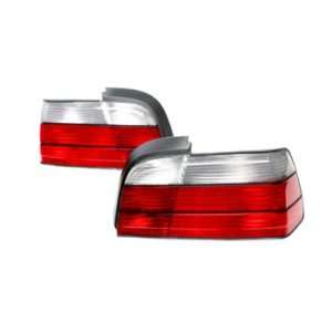  BMW E36 3 SERIES 2 DOOR COUPE 92 98 RED/CLEAR TAIL LIGHTS 