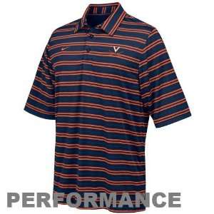 Nike Virginia Cavaliers Navy Blue Striped Conference Performance Polo