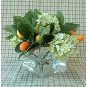  Kumquats and Viburnum / Glass Cube