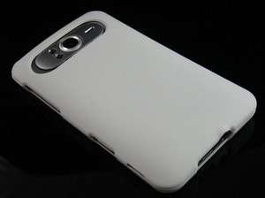 WHITE RUBBER FEEL HARD PLASTIC ACCESSORY PROTECTIVE CASE COVER FOR HTC 