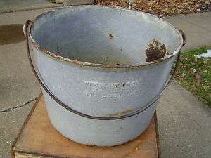 Vintage & Useful Wrought Iron Range Co. Bucket & Handle~  