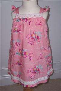 Janie Jack Flamingo Summer Dress Bloomers Set Pink New  